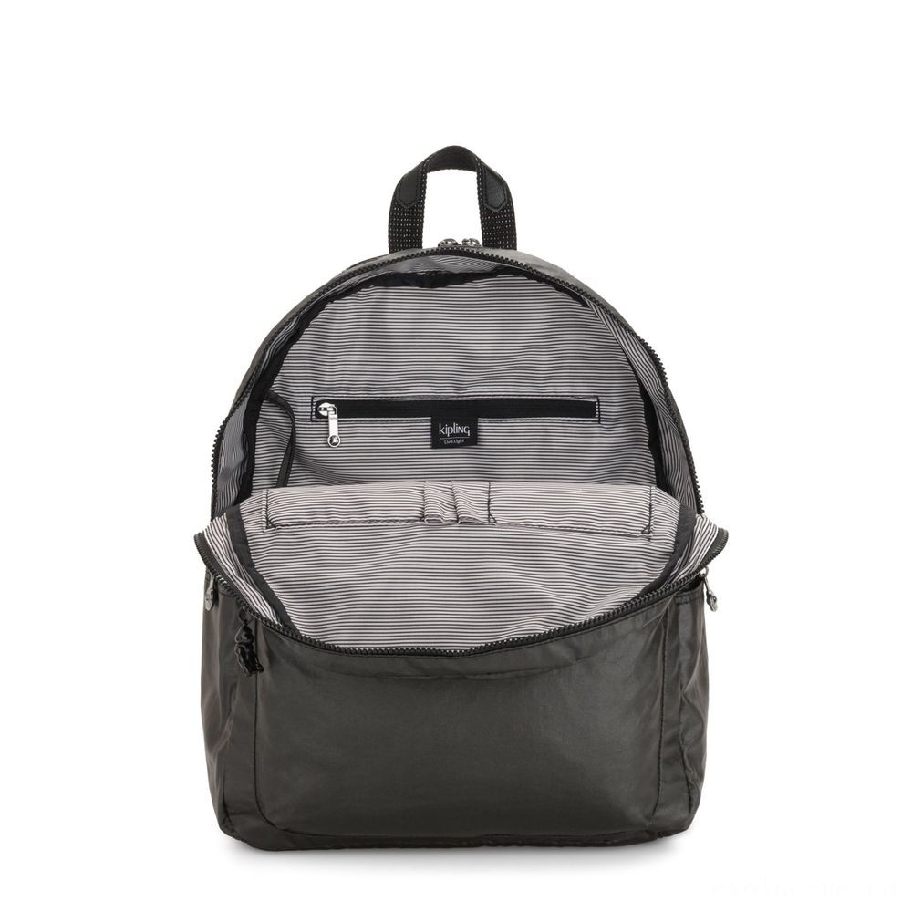 Kipling CITRINE Huge Backpack with Laptop/Tablet Chamber Black Metallic.