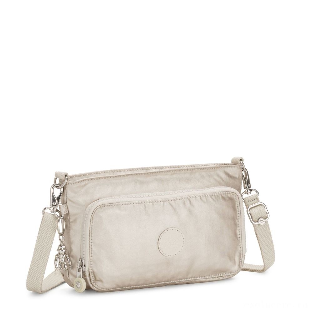 New Year's Sale - Kipling MYRTE Small 2 in 1 Crossbody and also Pouch Cloud Metallic. - End-of-Season Shindig:£38[jcbag5228ba]