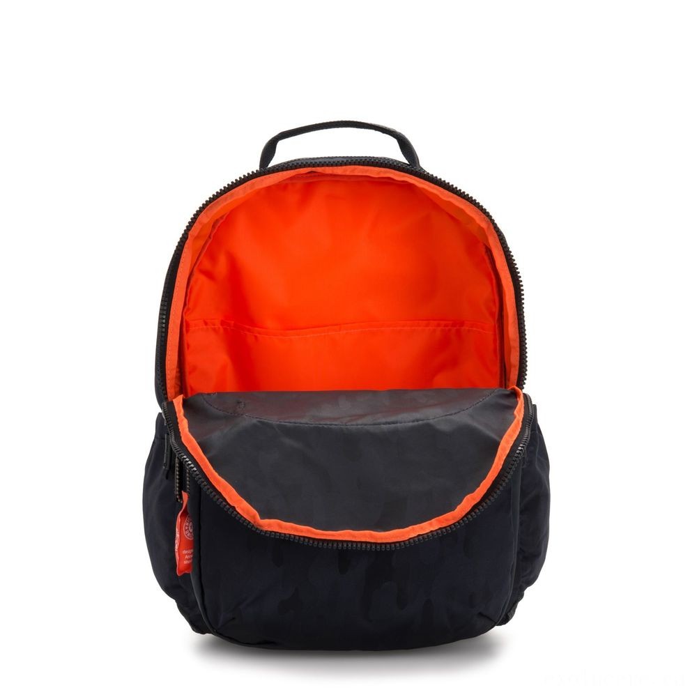 Kipling SEOUL XL Bonus huge backpack along with laptop pc protection Blue Camo.