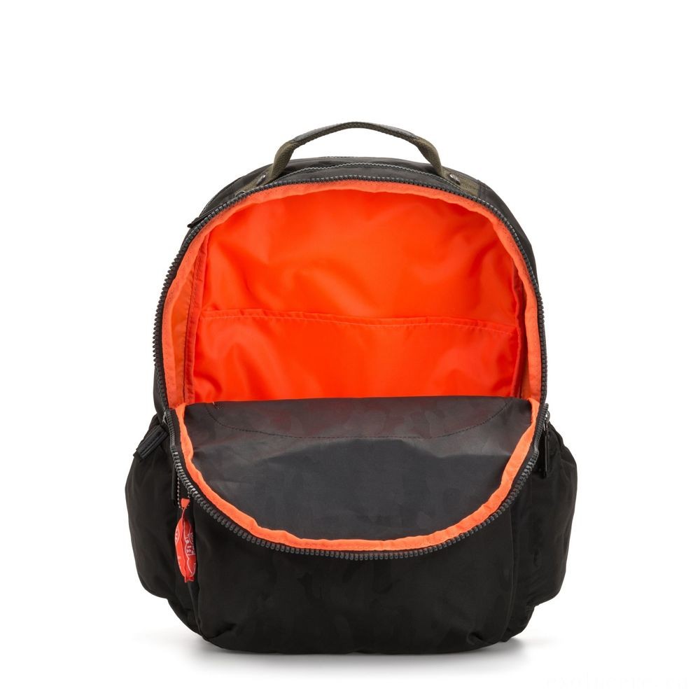 Kipling SEOUL GO XL Bonus huge knapsack with laptop pc security Camouflage Black.