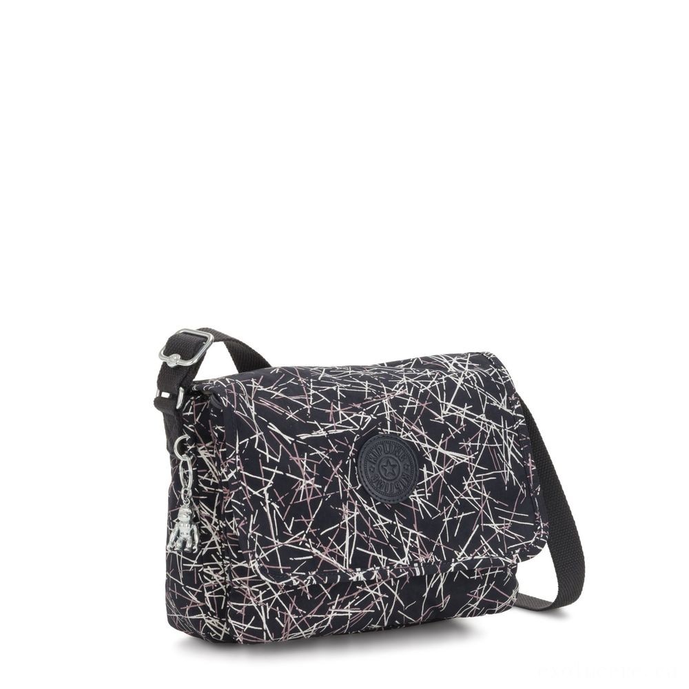 Two for One - Kipling NITANY Channel Crossbody Bag Navy Stick Imprint. - New Year's Savings Spectacular:£37[jcbag5243ba]