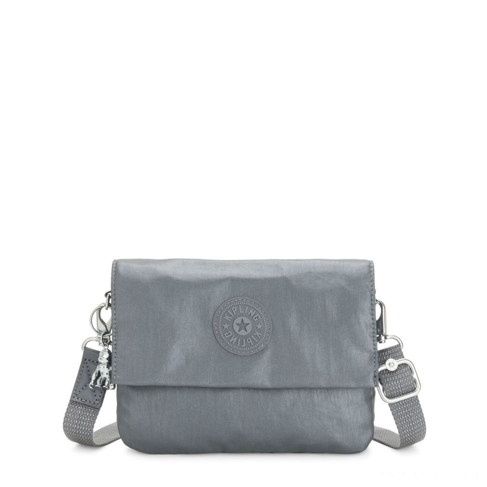 Summer Sale - Kipling OSYKA 2 in 1 Crossbody and Pouch with Memory Card Slot Machine Steel Grey Gifting. - New Year's Savings Spectacular:£35