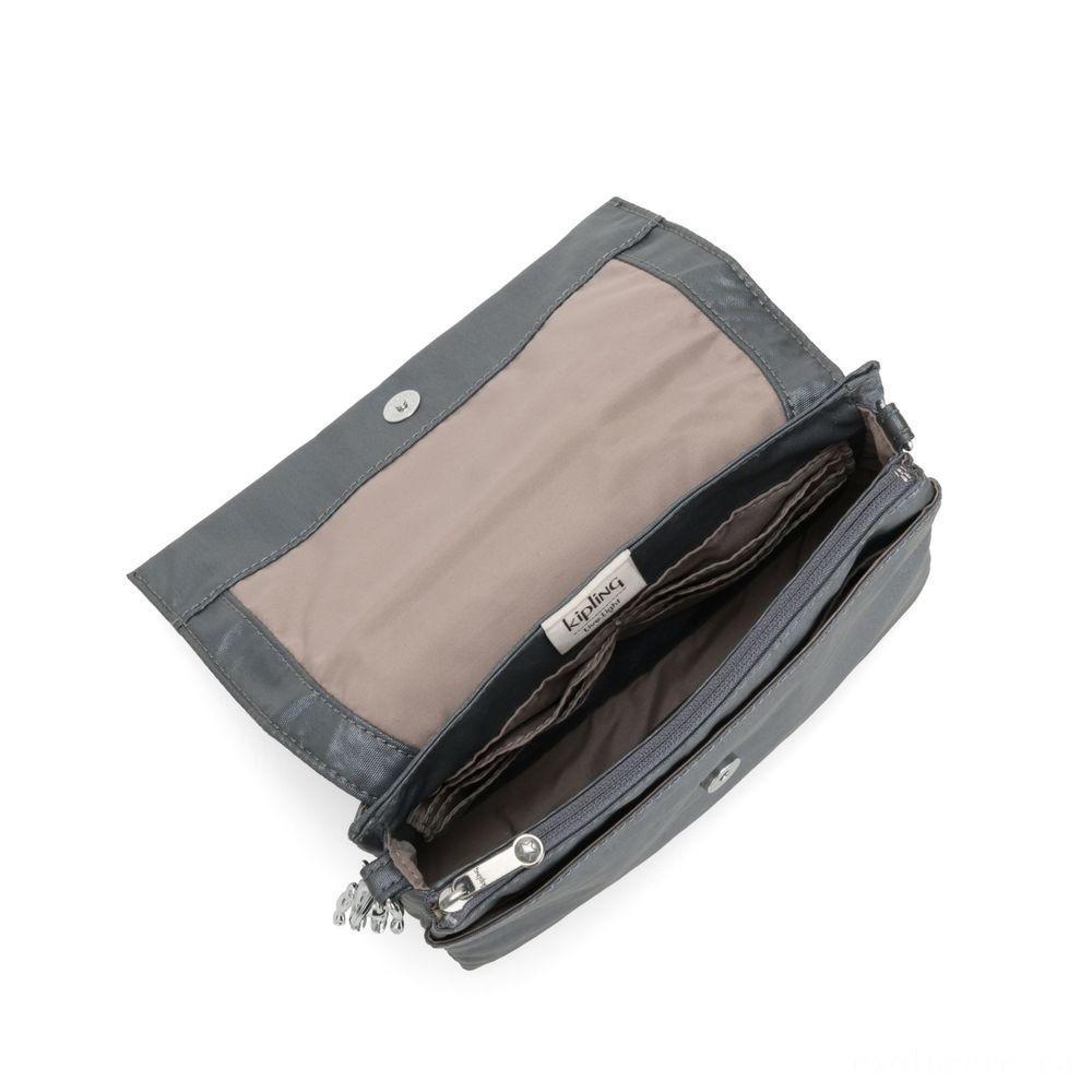 Clearance Sale - Kipling OSYKA 2 in 1 Crossbody and also Bag with Card Slot Machine Steel Grey Giving. - Bonanza:£34[chbag5247ar]