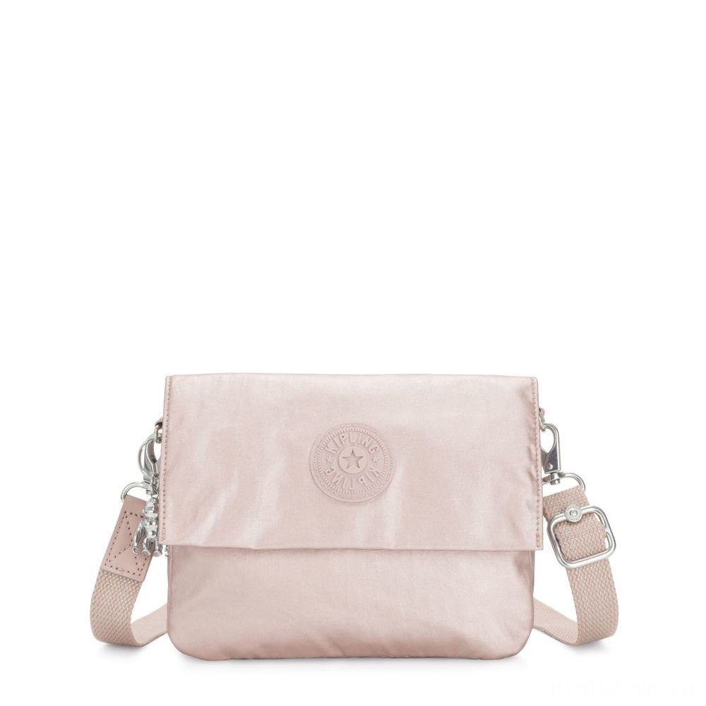 Kipling OSYKA 2 in 1 Crossbody and also Pouch with Memory Card Slot Machine Metallic Rose Giving.