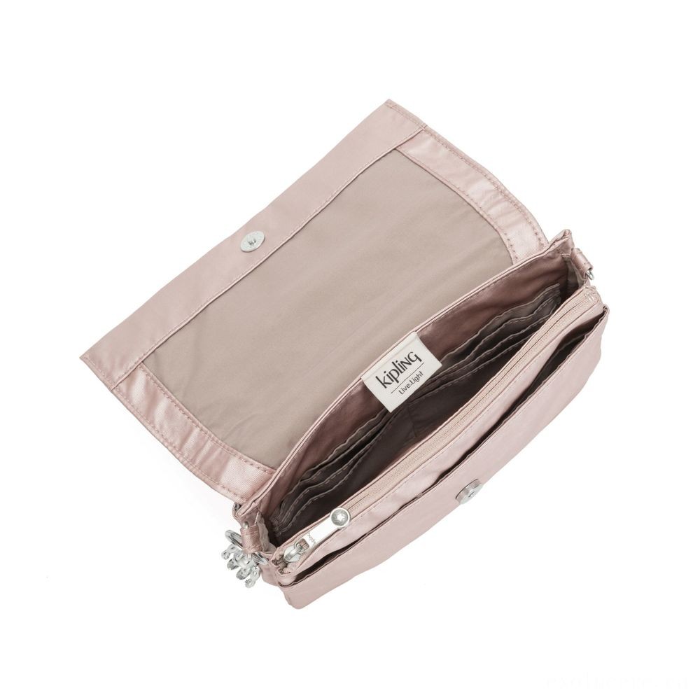 Online Sale - Kipling OSYKA 2 in 1 Crossbody as well as Bag along with Memory Card Slots Metallic Rose Giving. - Closeout:£29