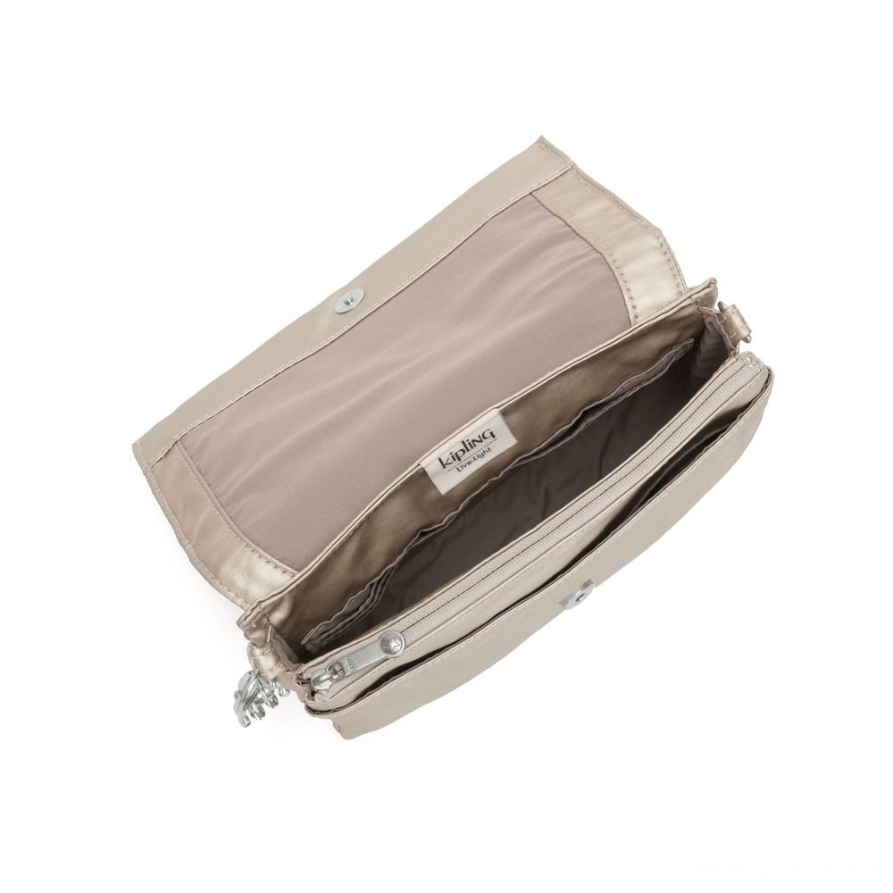 Holiday Sale - Kipling OSYKA 2 in 1 Crossbody as well as Bag along with Memory Card Slots Cloud Metallic Present. - Sale-A-Thon Spectacular:£34