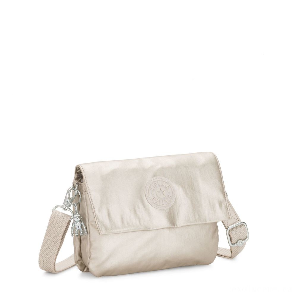 Kipling OSYKA 2 in 1 Crossbody and Pouch along with Card Slot Machine Cloud Metallic Giving.