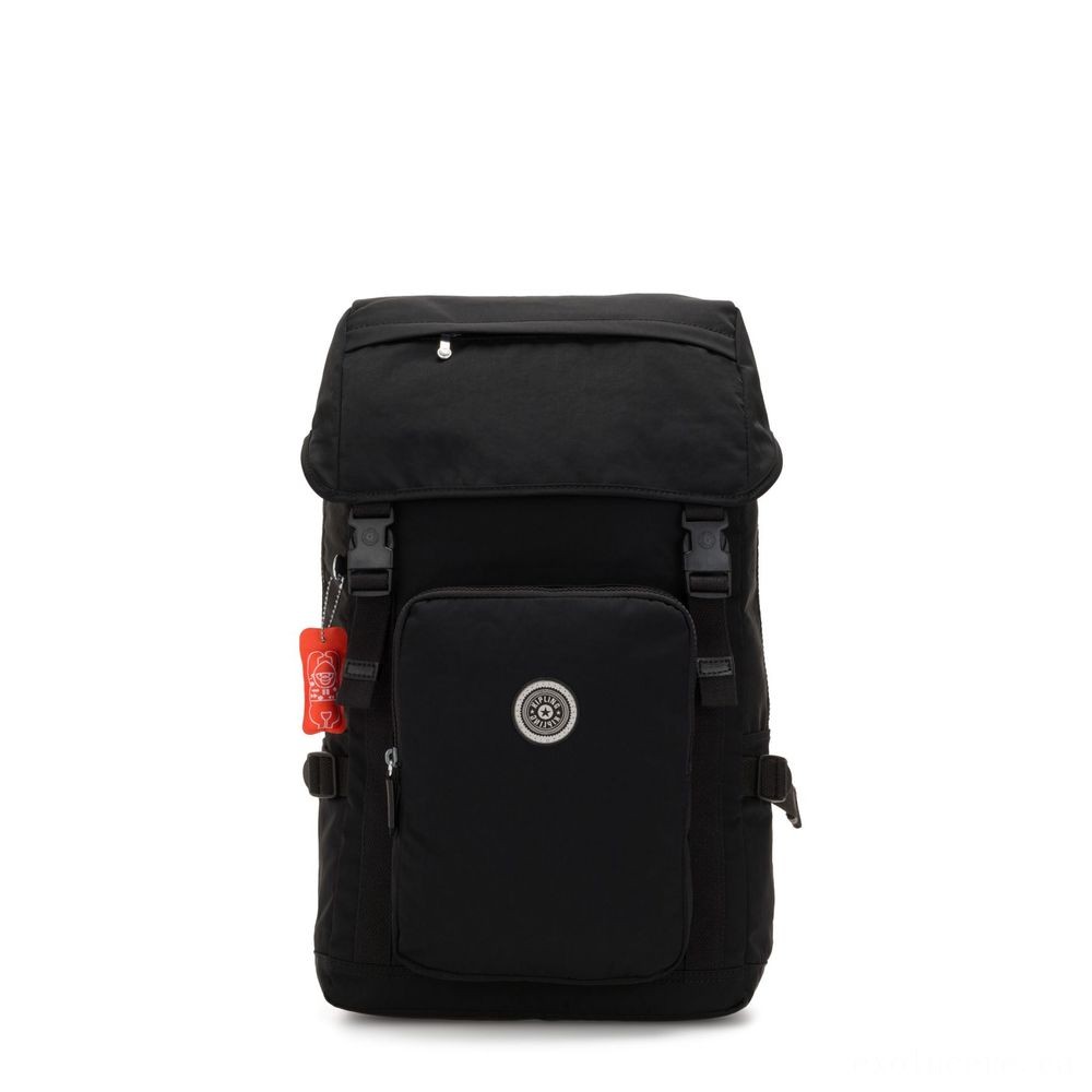 Kipling YANTIS Huge knapsack with pushbuckle fastening and laptop security Brave Black.