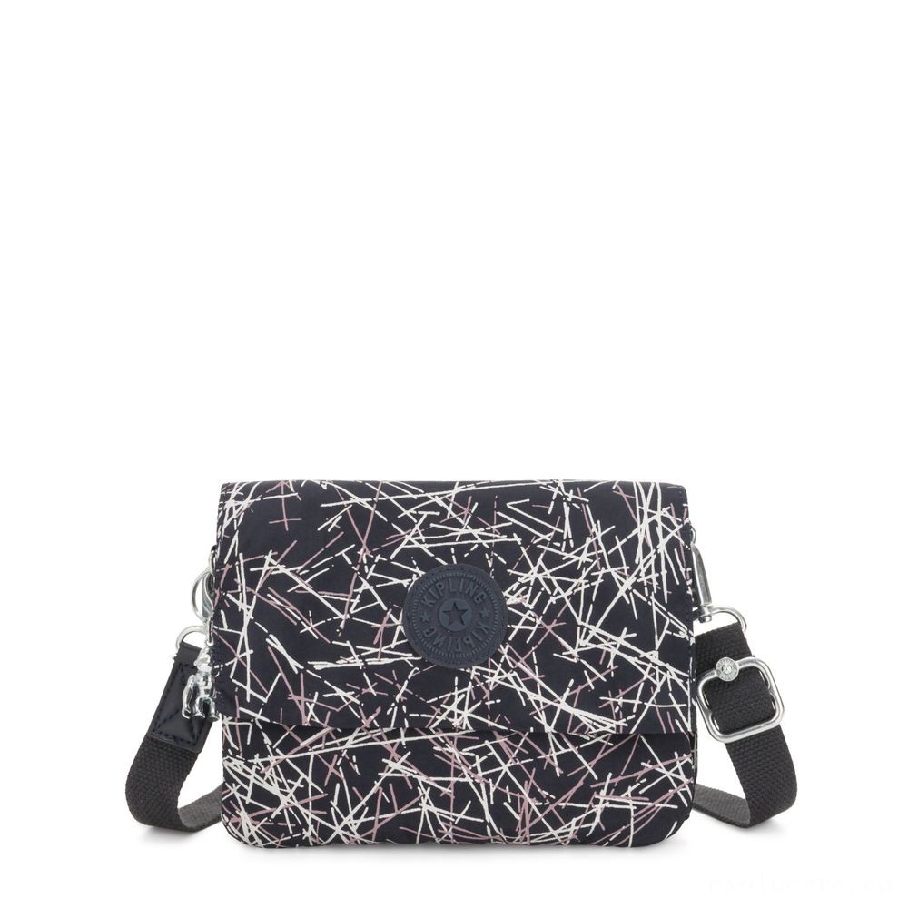 Kipling OSYKA 2 in 1 Crossbody and also Pouch with Memory Card Slot Machine Navy Stick Imprint Giving.