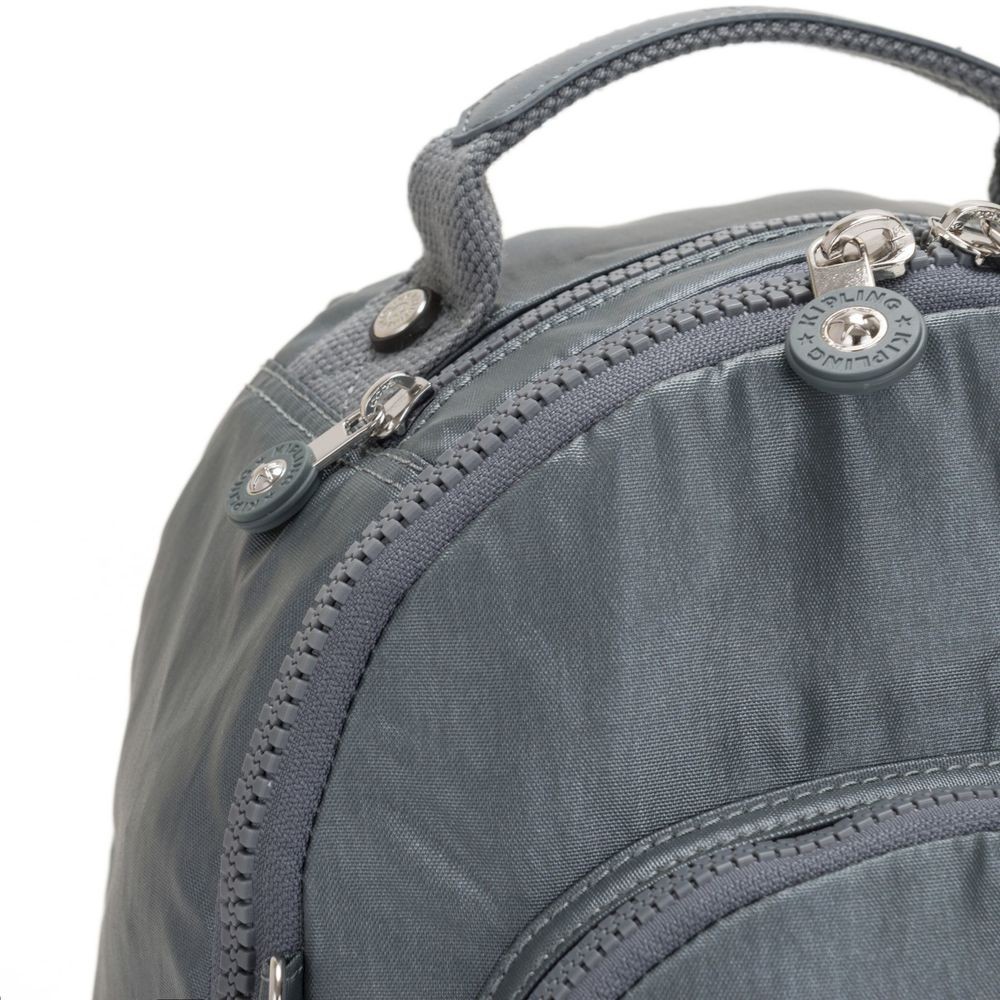 Kipling SEOUL S Little Bag along with Tablet Area Steel Grey Metallic.
