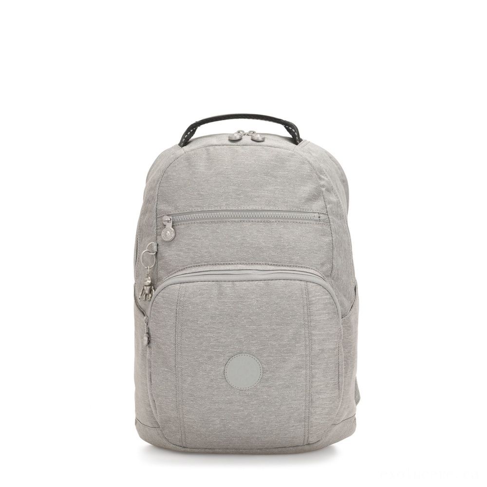 Kipling TROY Big Backpack along with cushioned laptop computer compartment Chalk Grey.