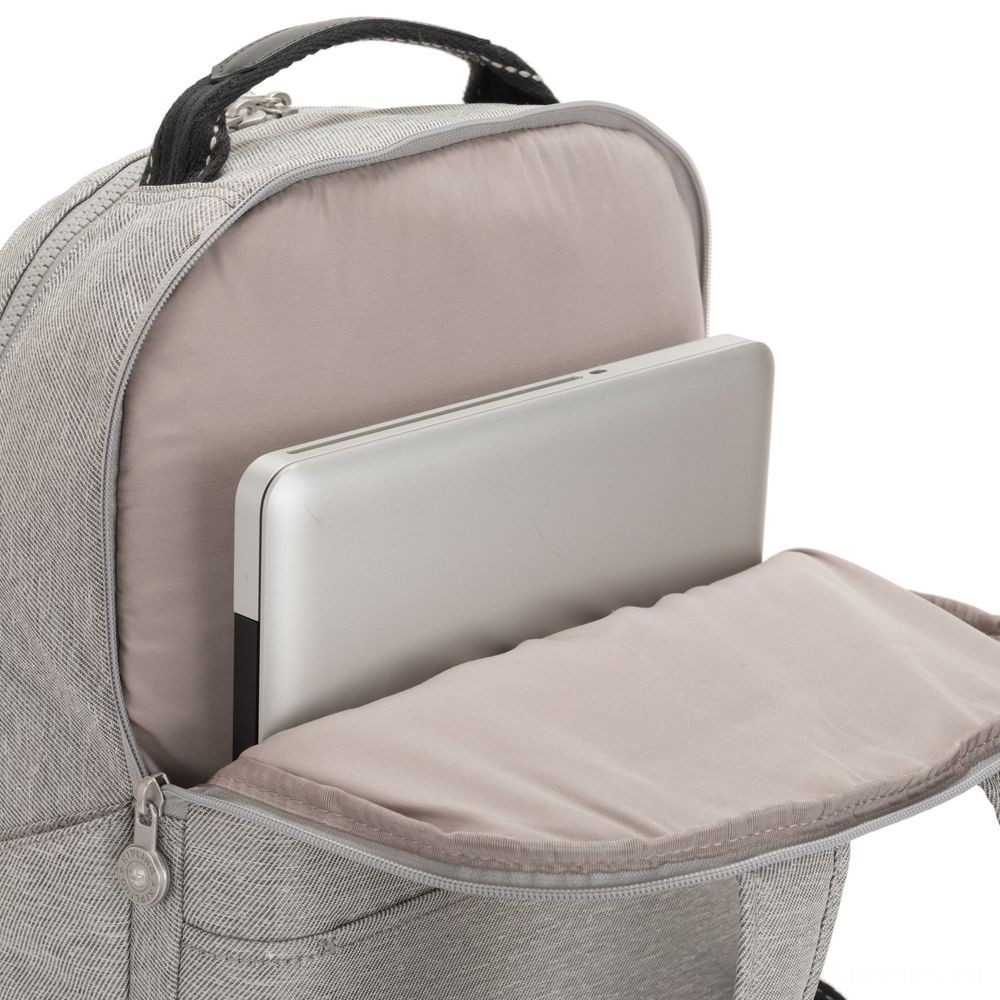 Kipling TROY Big Bag with cushioned laptop pc compartment Chalk Grey.
