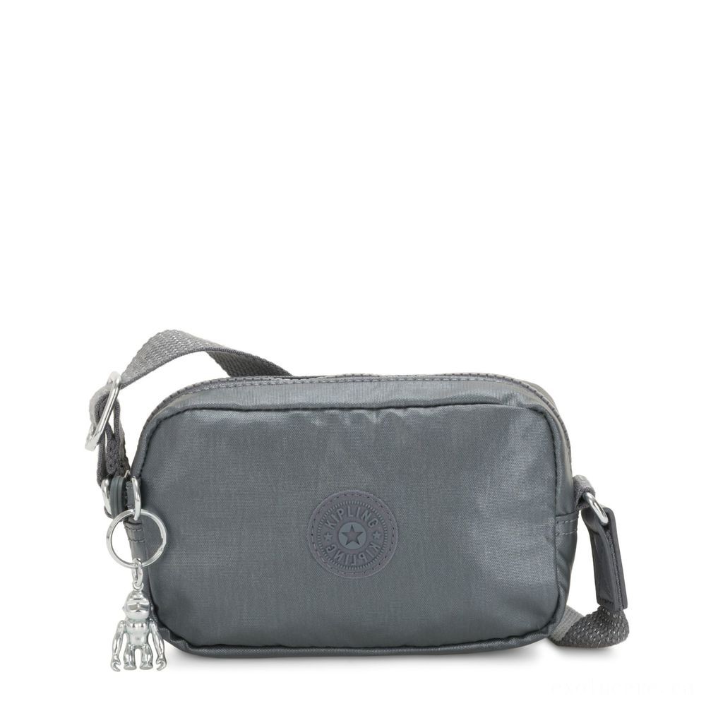 Price Crash - Kipling SOUTA Small Crossbody along with Changeable Shoulder Band Steel Grey Gifting. - Unbelievable:£23