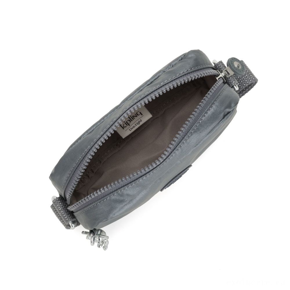 Kipling SOUTA Small Crossbody along with Modifiable Shoulder Band Steel Grey Present.