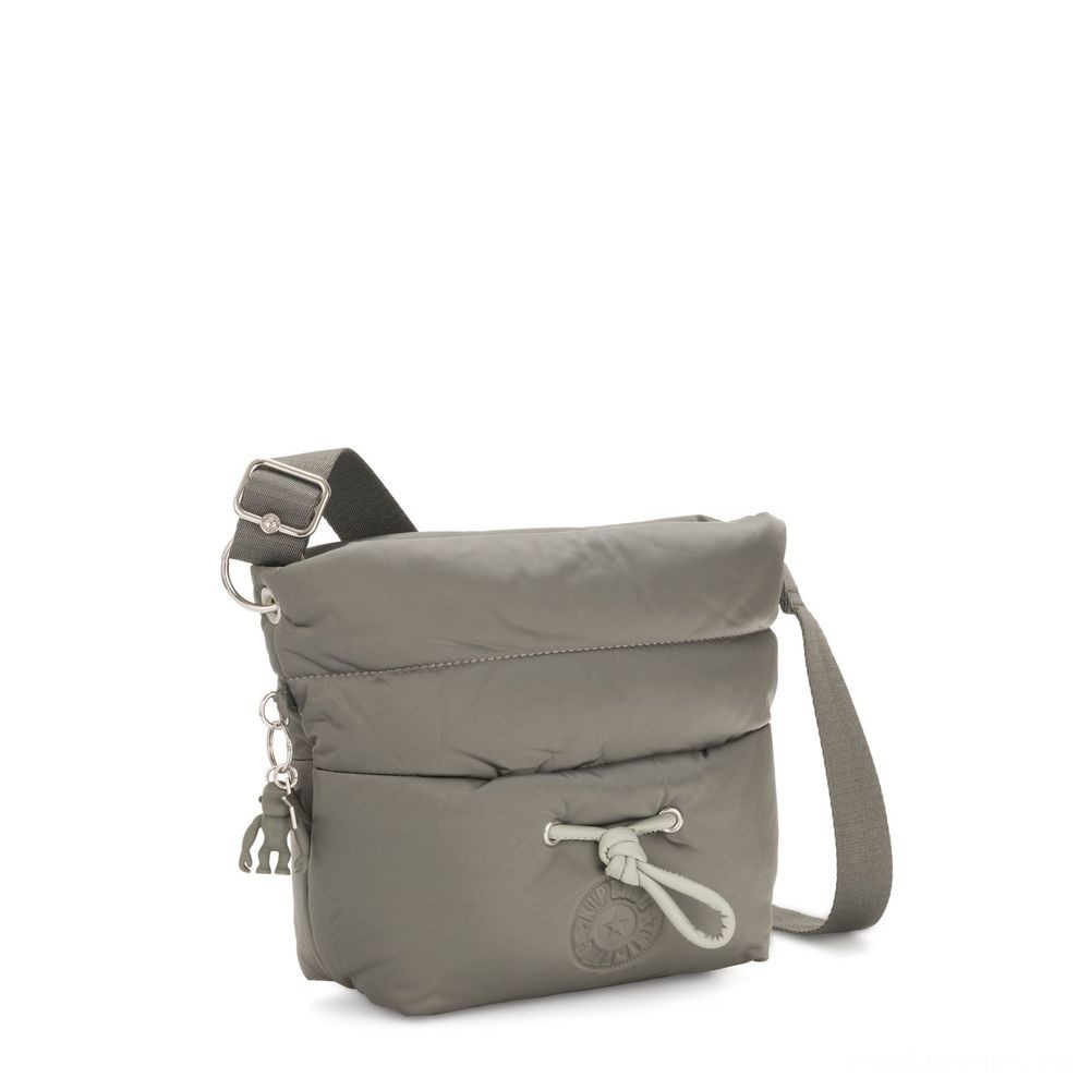 Kipling HAWI Puff effect Channel Crossbody along with Shoulder Band Mountain Grey