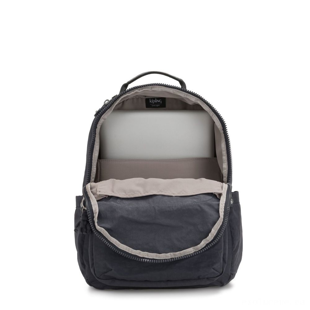 Kipling SEOUL Water Repellent Backpack with Laptop Computer Chamber Evening Grey Nc.