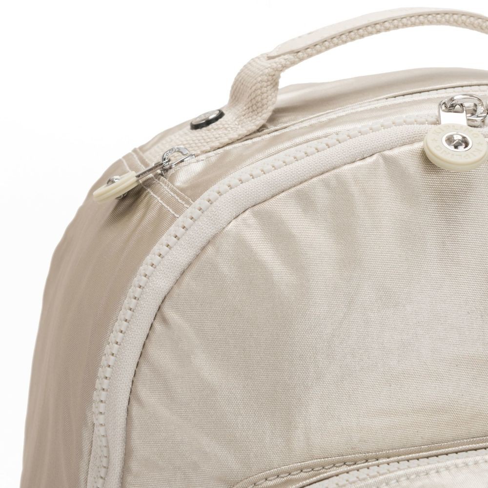 Kipling SEOUL Water Repellent Backpack with Laptop Chamber Cloud Metal Combo.