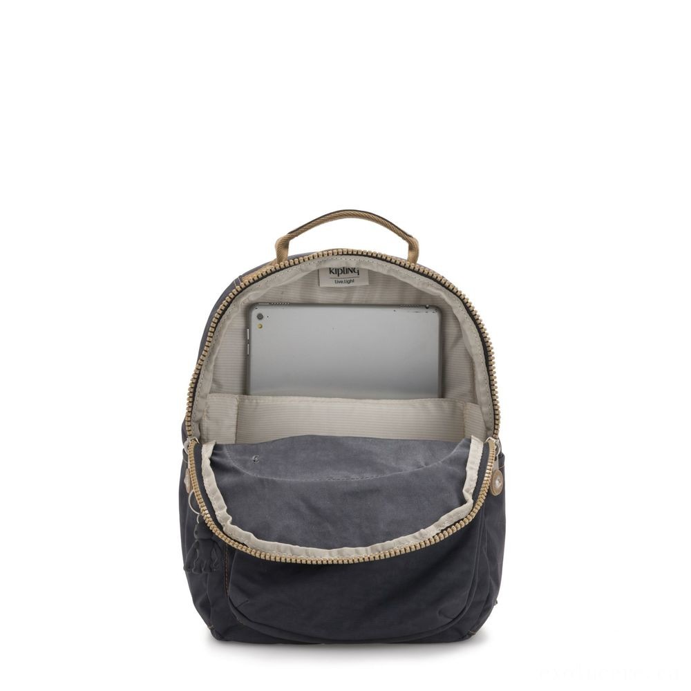 Kipling SEOUL S Little Knapsack with Tablet Computer Compartment Night Grey Block.