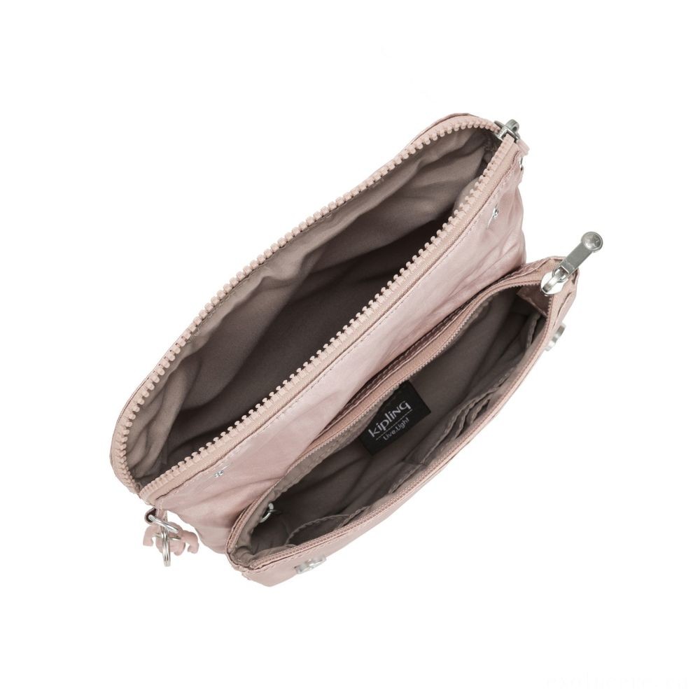 April Showers Sale - Kipling IBRI Channel pouch (with wristlet) Metal Rose Female Strap - Winter Wonderland Weekend Windfall:£37