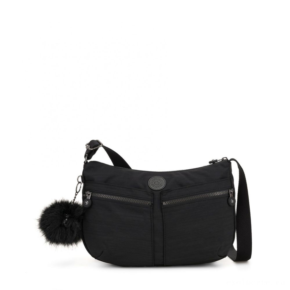 Flash Sale - Kipling IZELLAH Medium Throughout Physical Body Shoulder Bag Real Dazz Black - Value:£35[nebag5284ca]