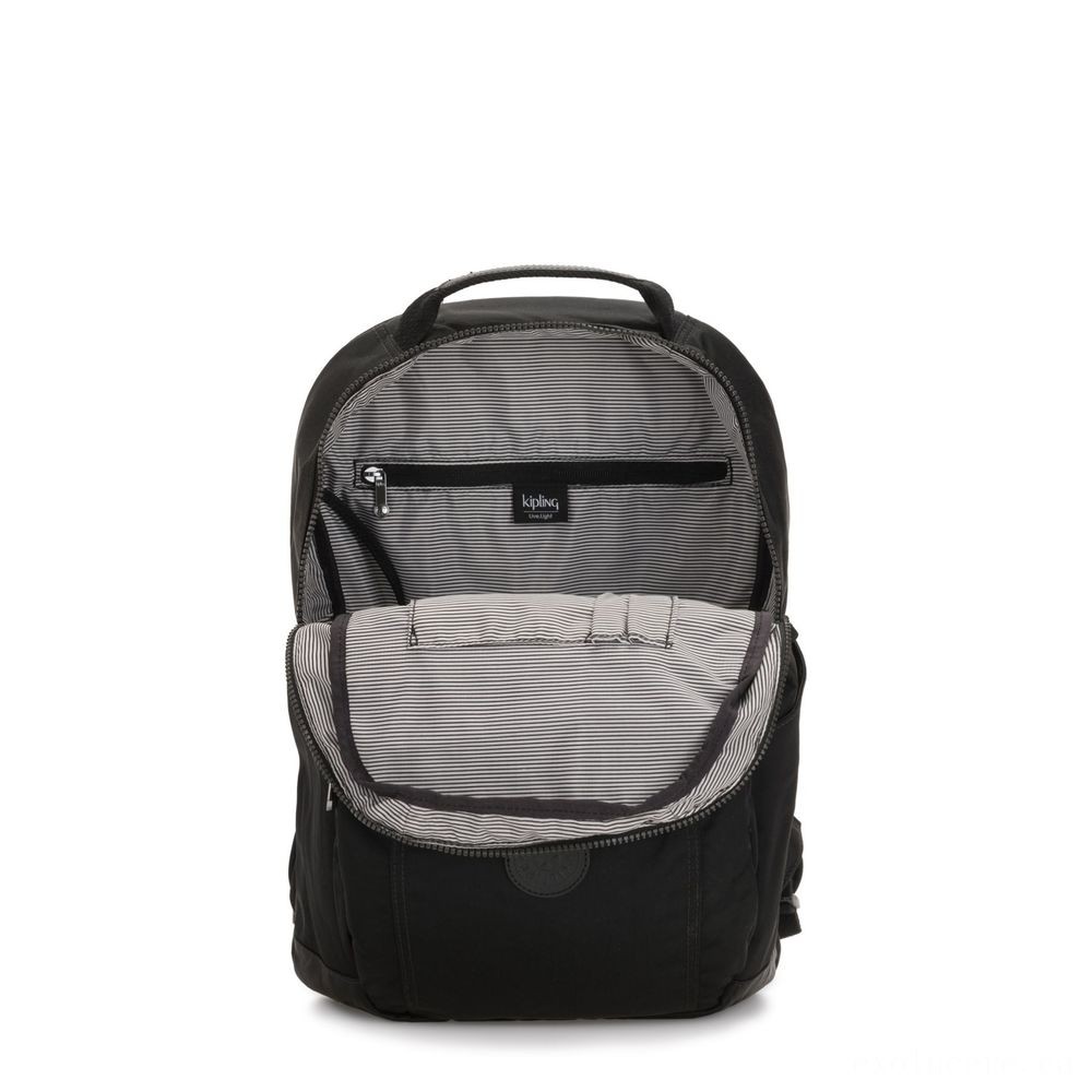 Kipling TROY Huge Backpack along with padded laptop chamber Rich Black.