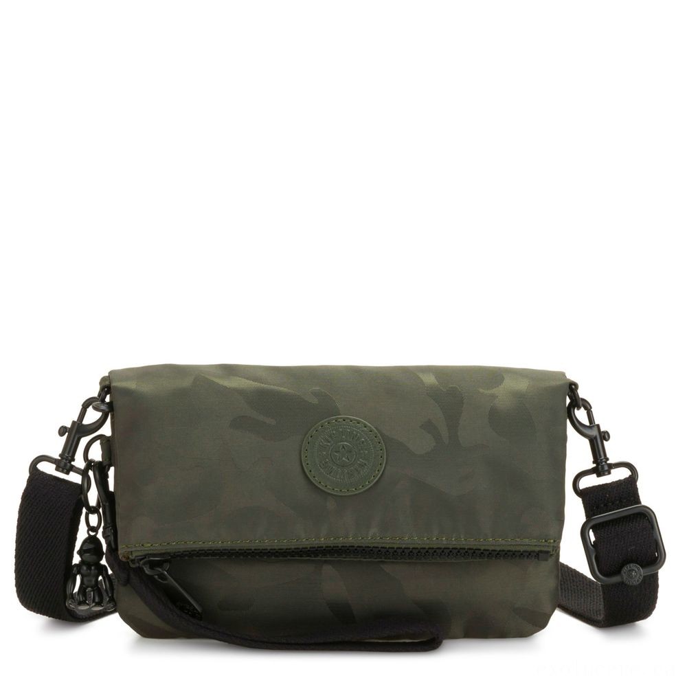 Price Cut - Kipling LYNNE Small Crossbody Bag along with Detachable Changeable Shoulder band Silk Camo. - End-of-Year Extravaganza:£20[nebag5288ca]