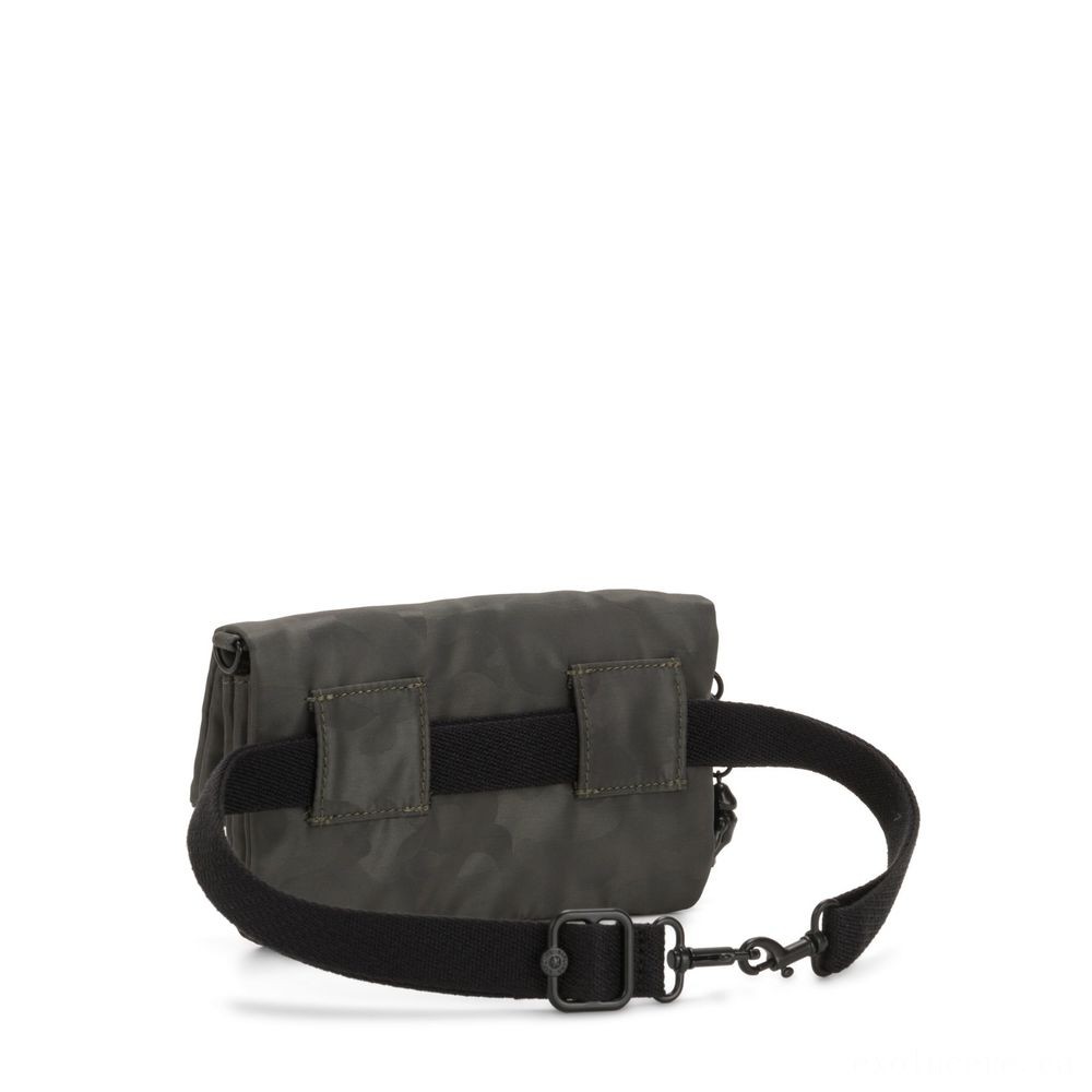 Kipling LYNNE Small Crossbody Bag with Detachable Changeable Shoulder band Satin Camouflage.