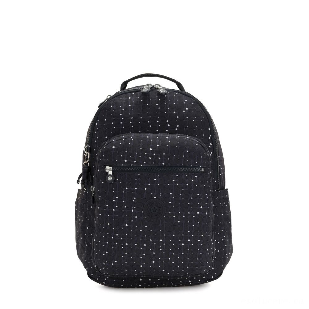 Black Friday Sale - Kipling SEOUL Sizable bag with Laptop computer Defense Tile Imprint. - Galore:£32