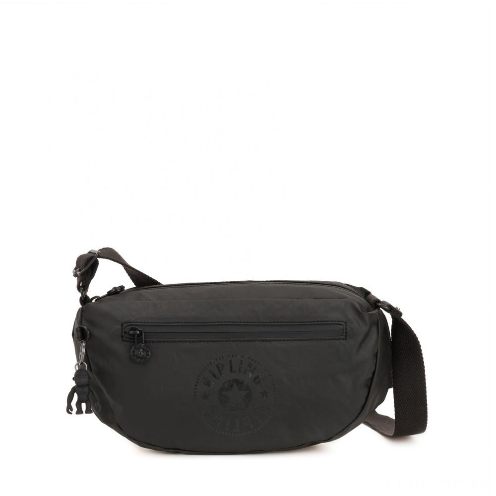Kipling SENRA Small Crossbody Bag with flexible shoulder band Raw Black.
