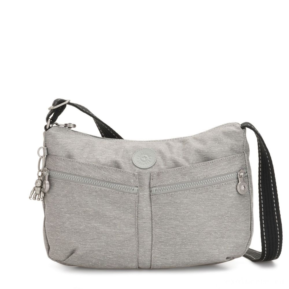 Holiday Sale - Kipling IZELLAH Channel All Over Body System Shoulder Bag Chalk Grey - Savings:£26