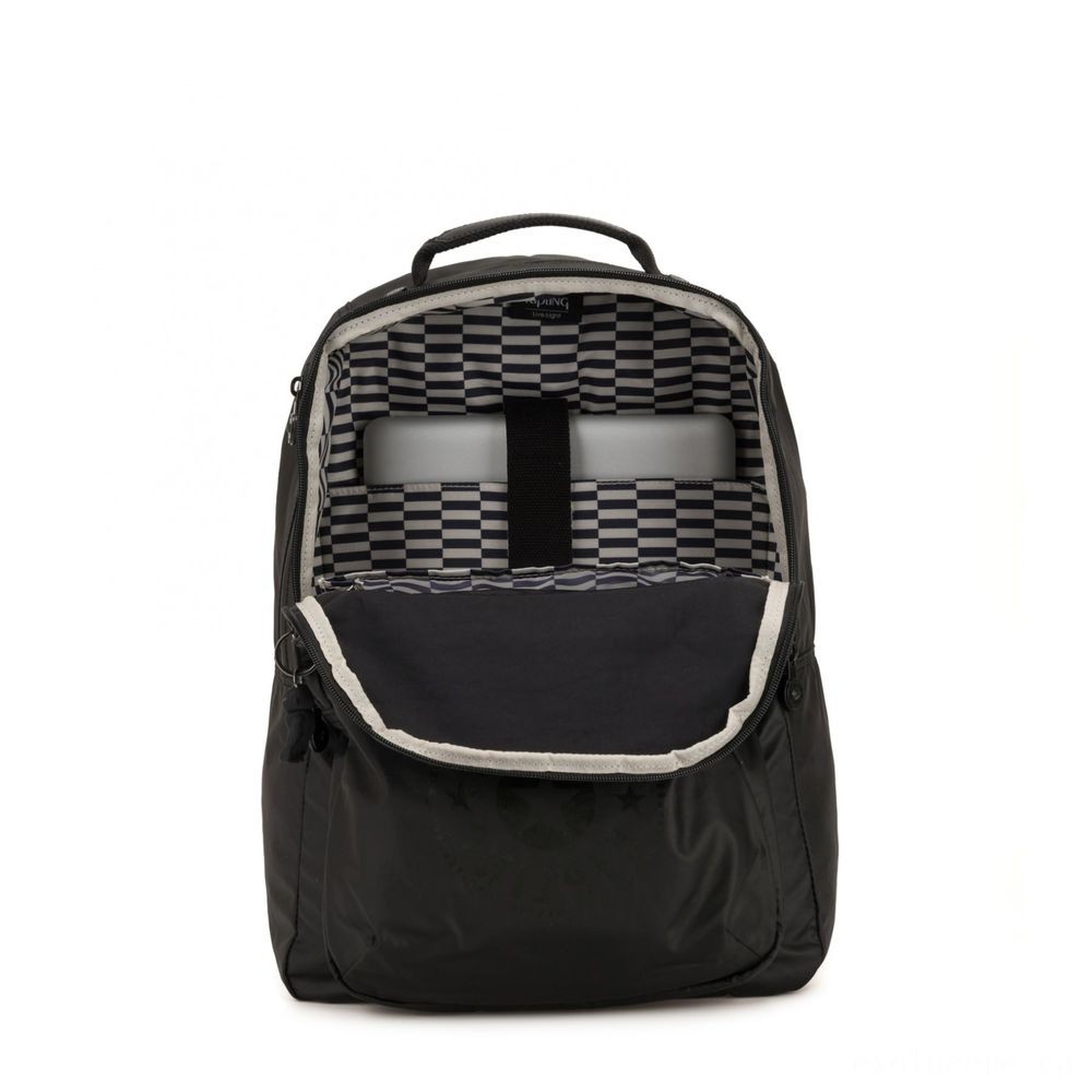 Kipling CLAS SEOUL Water Repellent Backpack with Laptop Compartment Raw Black.