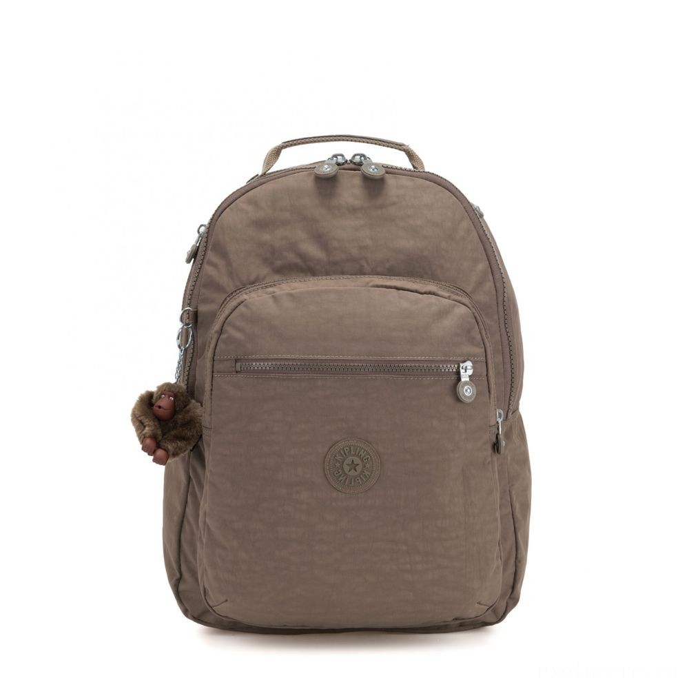 Kipling CLAS SEOUL Huge backpack with Laptop computer Protection Correct Light Tan