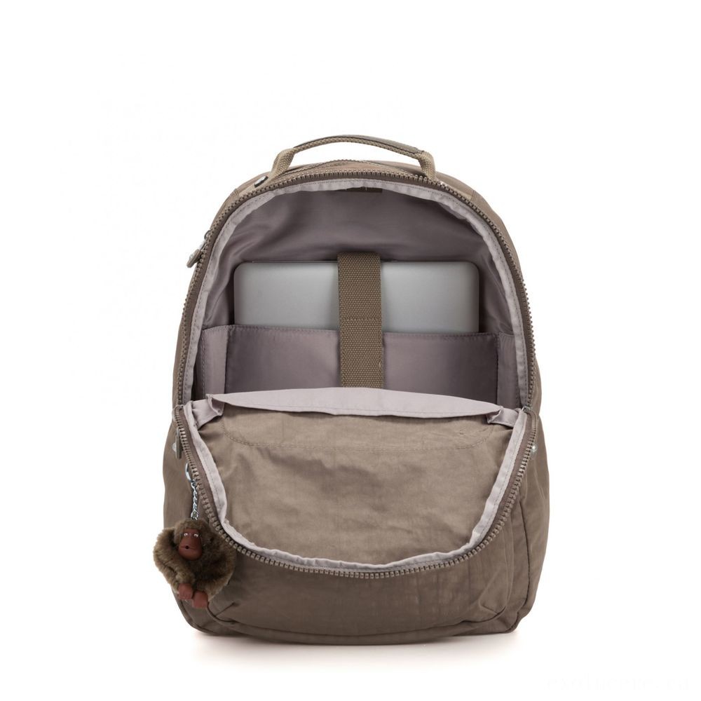 Veterans Day Sale - Kipling CLAS SEOUL Big bag with Notebook Defense Correct Light Tan - Click and Collect Cash Cow:£43[chbag5336ar]