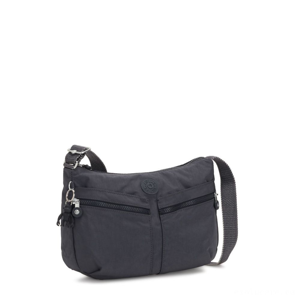 Price Crash - Kipling IZELLAH Tool All Over Body Shoulder Bag Night Grey - Closeout:£25