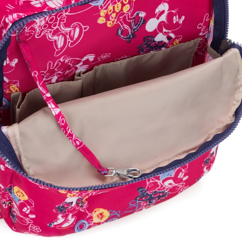 Kipling D SEOUL GO Huge Backpack with Laptop computer protection Doodle Pink.