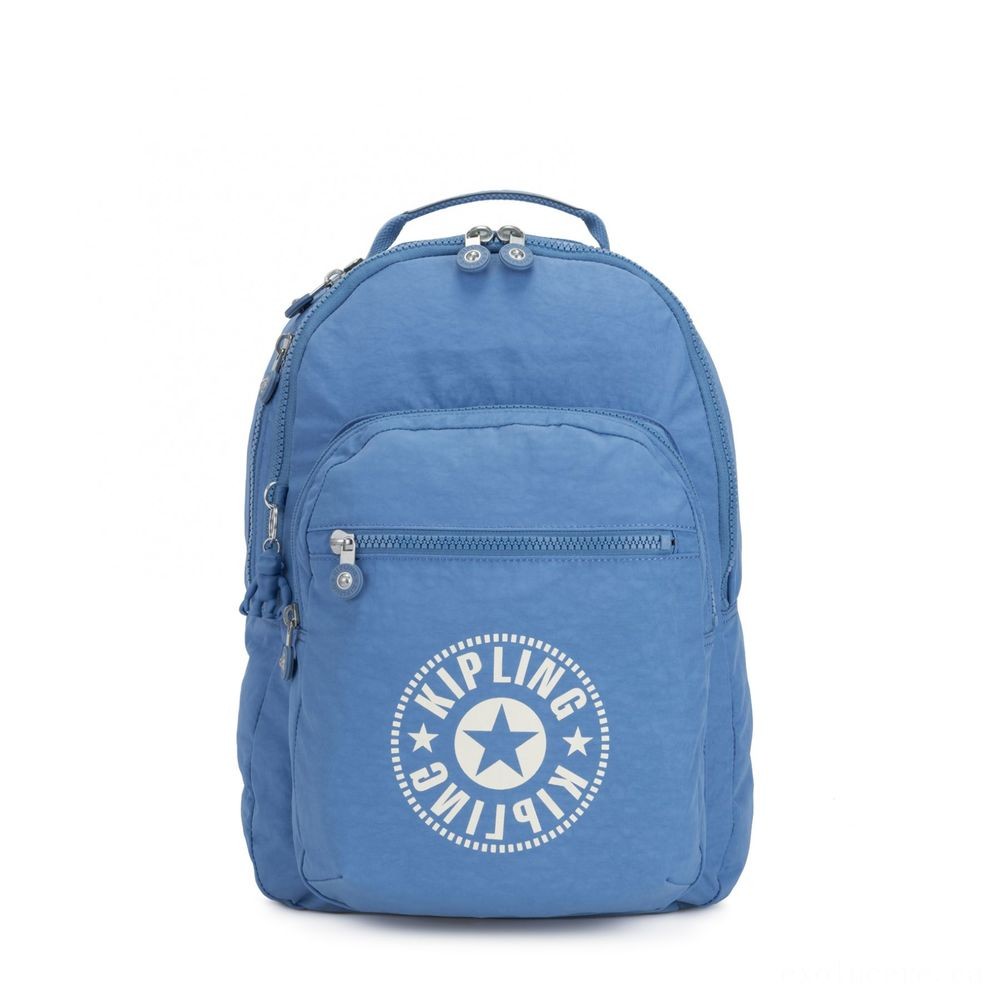 August Back to School Sale - Kipling CLAS SEOUL Water Repellent Backpack with Laptop Computer Chamber Dynamic Blue. - Galore:£24