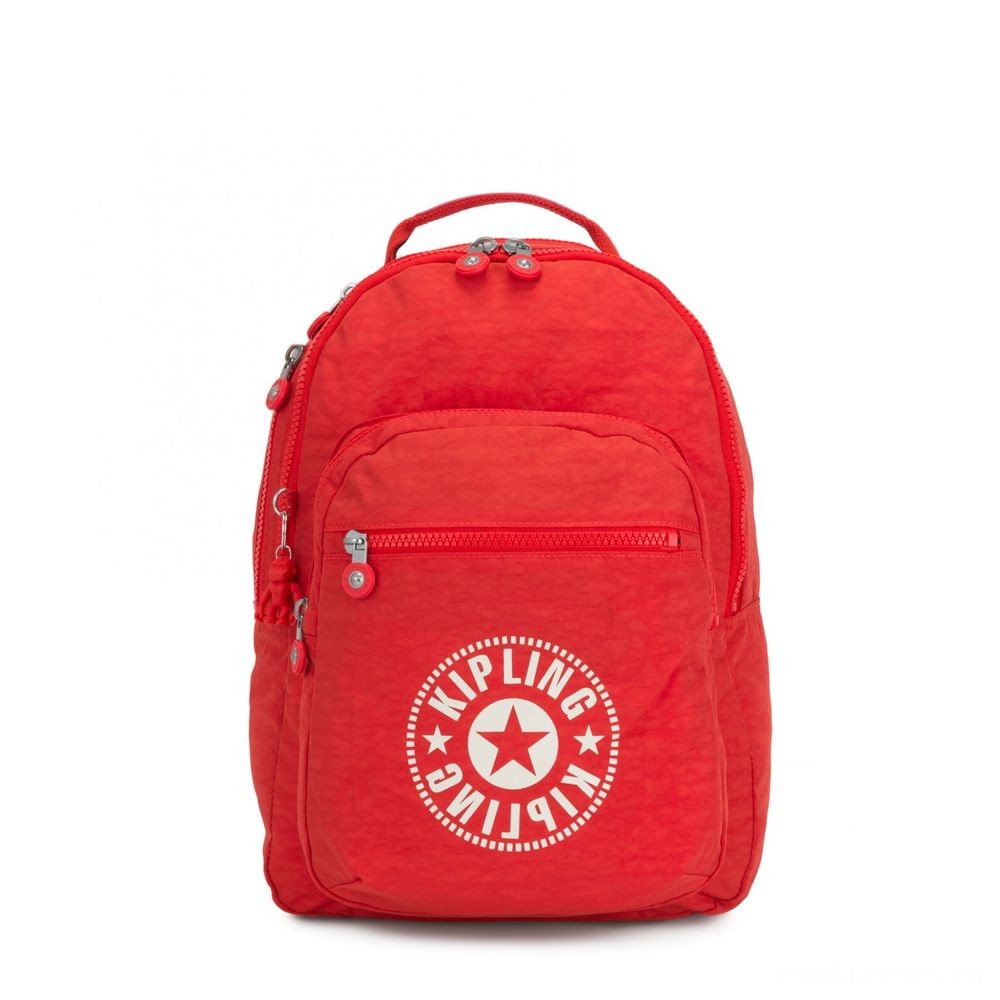 Kipling CLAS SEOUL Water Repellent Backpack with Laptop Chamber Energetic Red NC.