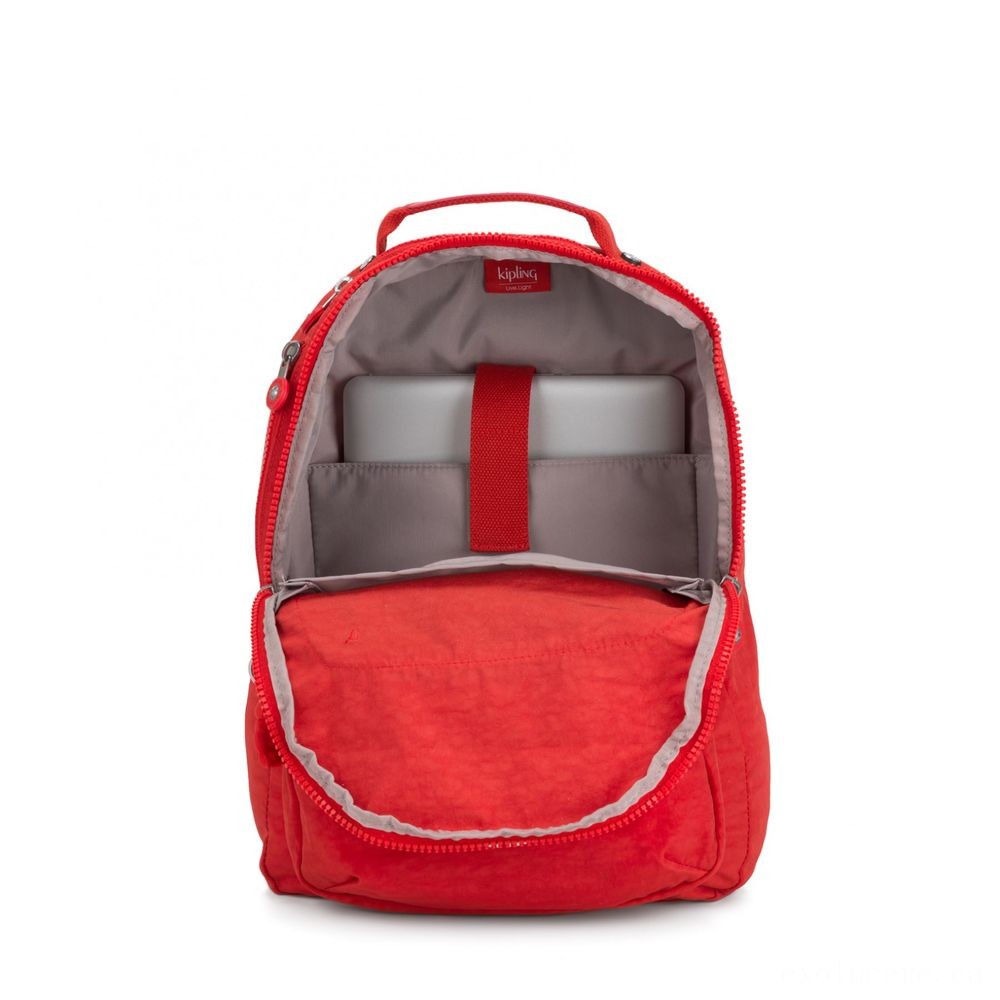 Kipling CLAS SEOUL Water Repellent Backpack along with Laptop Computer Compartment Energetic Red NC.