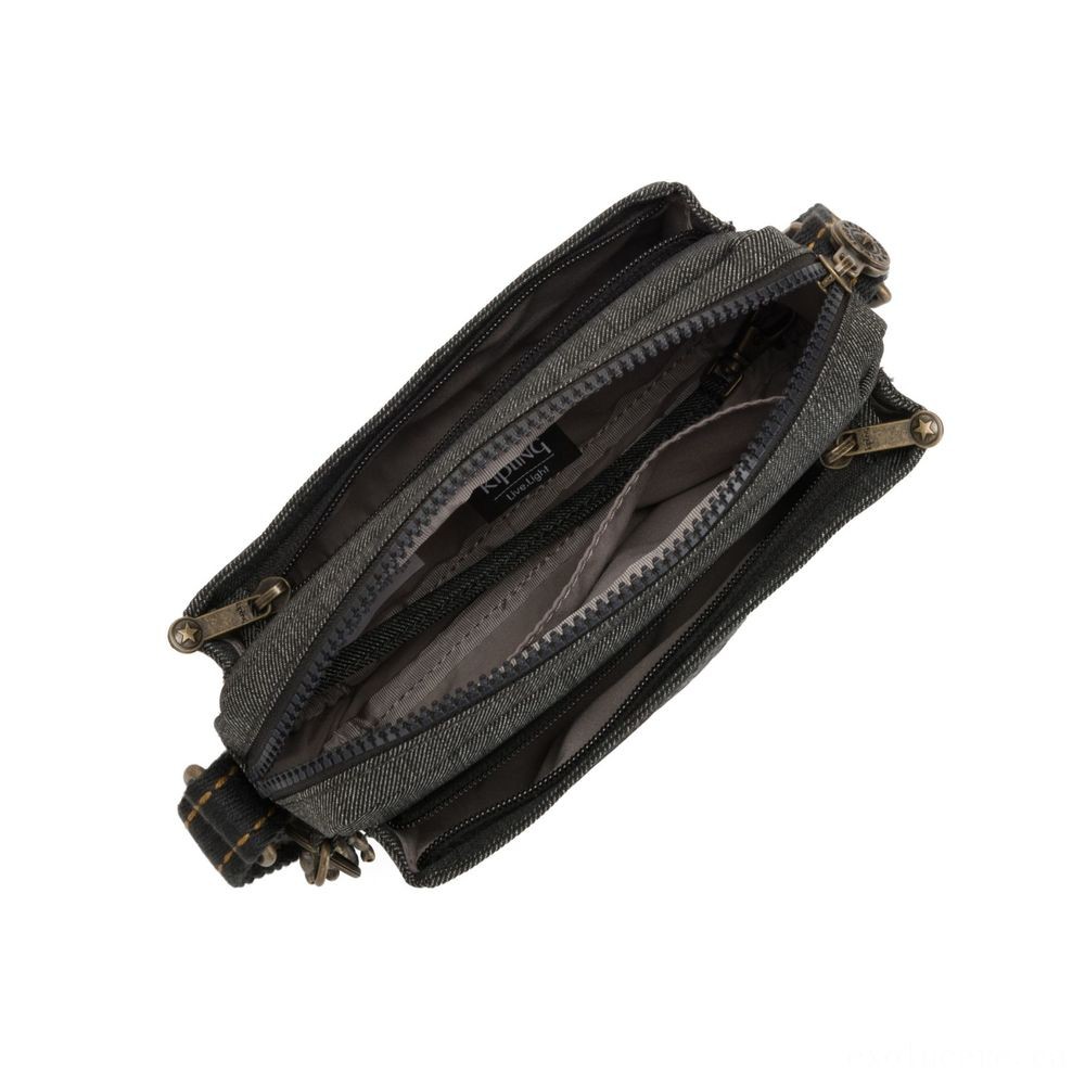 Kipling ABANU Mini Crossbody Bag with Adjustable Shoulder Band Black Indigo<br>.