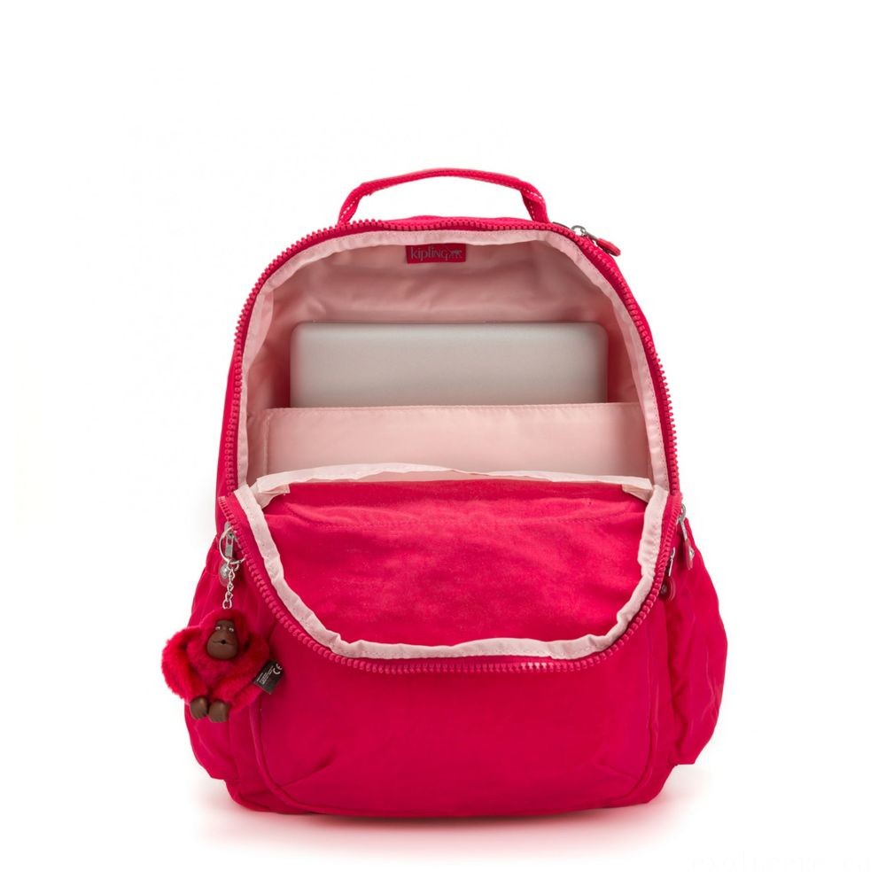 Kipling SEOUL GO Huge Bag with Laptop Computer Security Real Pink.