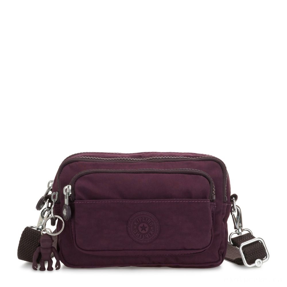 Kipling MULTIPLE Waistline Bag Convertible to Handbag Dark Plum.