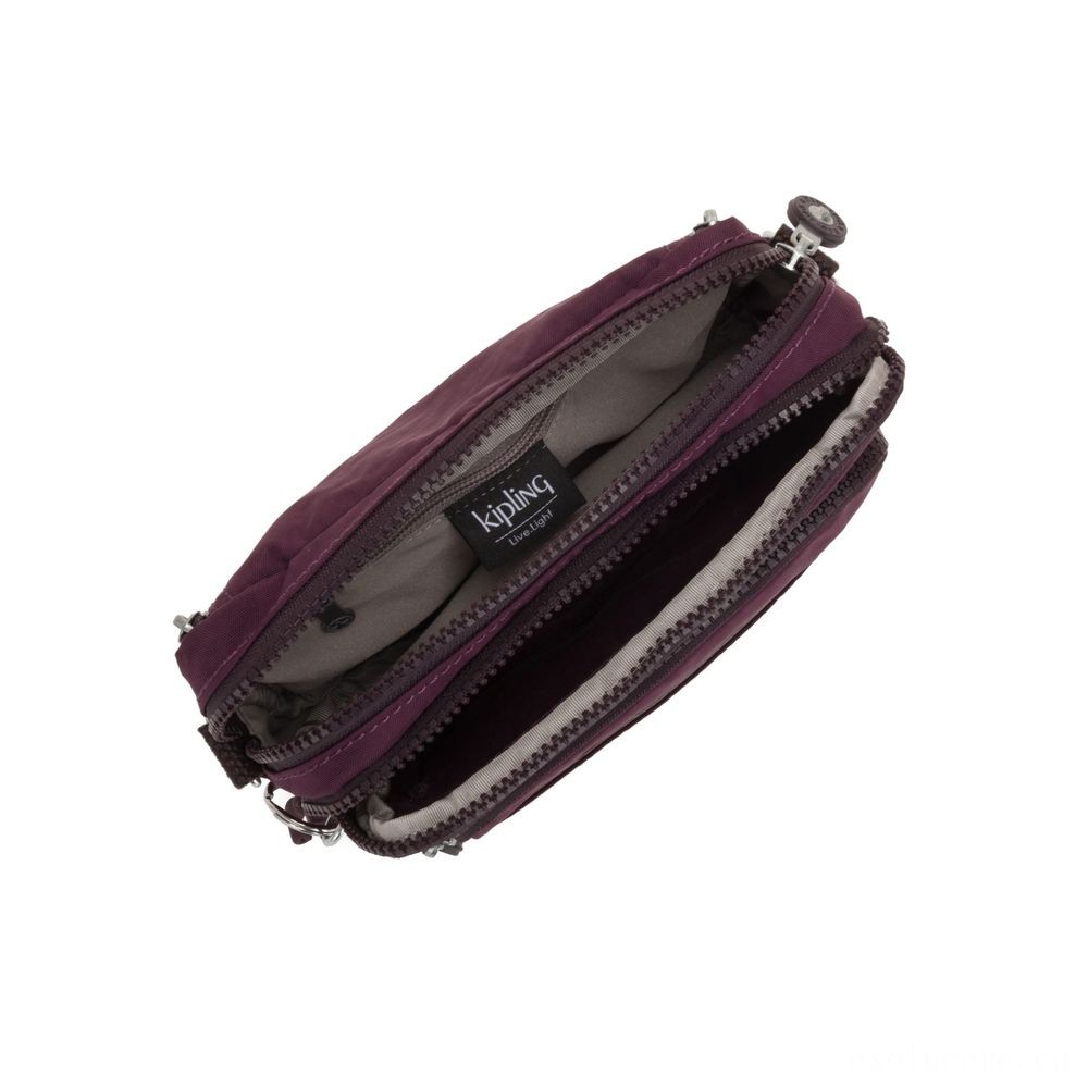 Presidents' Day Sale - Kipling MULTIPLE Midsection Bag Convertible to Shoulder Bag Sulky Plum. - Extraordinaire:£23[libag5365nk]