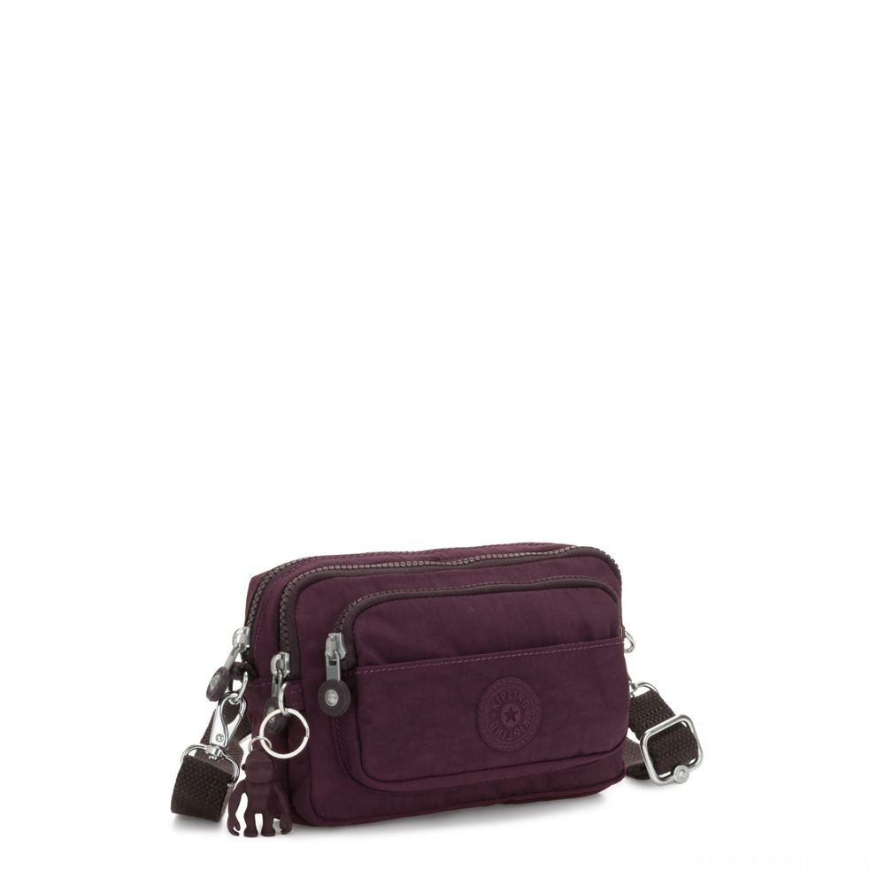 Kipling MULTIPLE Midsection Bag Convertible to Purse Sulky Plum.