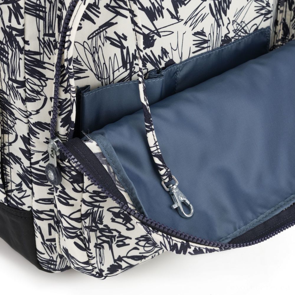 Kipling COLLEGE UP Large Backpack Along With Laptop Defense Scribble Enjoyable Bl.