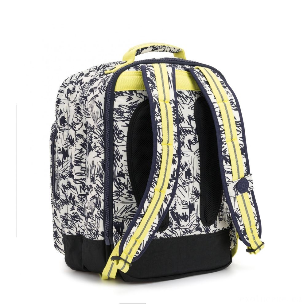 Kipling COLLEGE UP Huge Backpack Along With Laptop Pc Protection Scribble Exciting Bl.