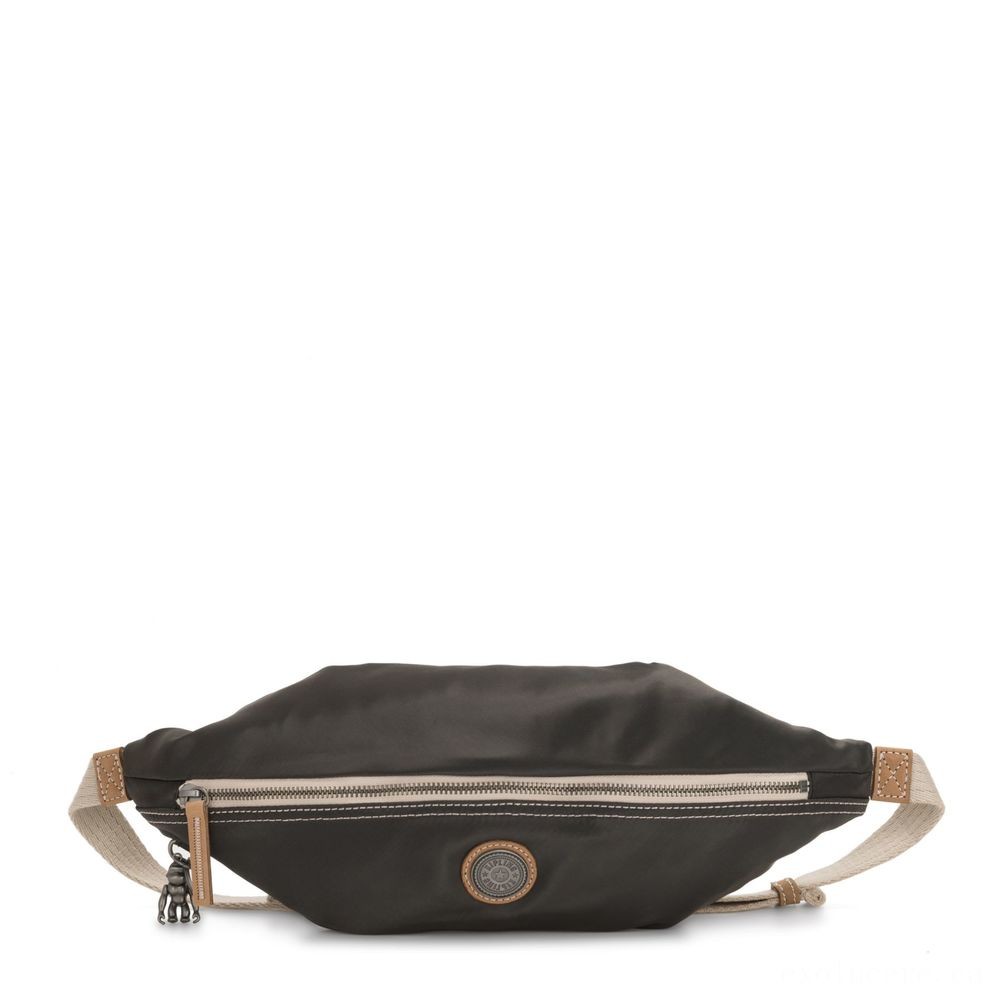 Clearance Sale - Kipling YOKU Channel Crossbody bag convertible to waistbag Fragile Black. - Two-for-One Tuesday:£24[chbag5377ar]
