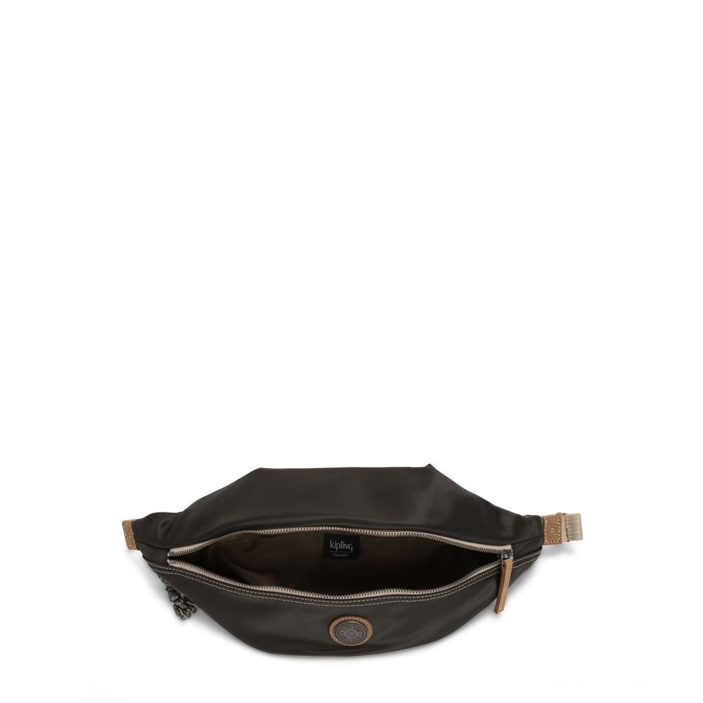 Kipling YOKU Channel Crossbody bag convertible to waistbag Delicate Black.