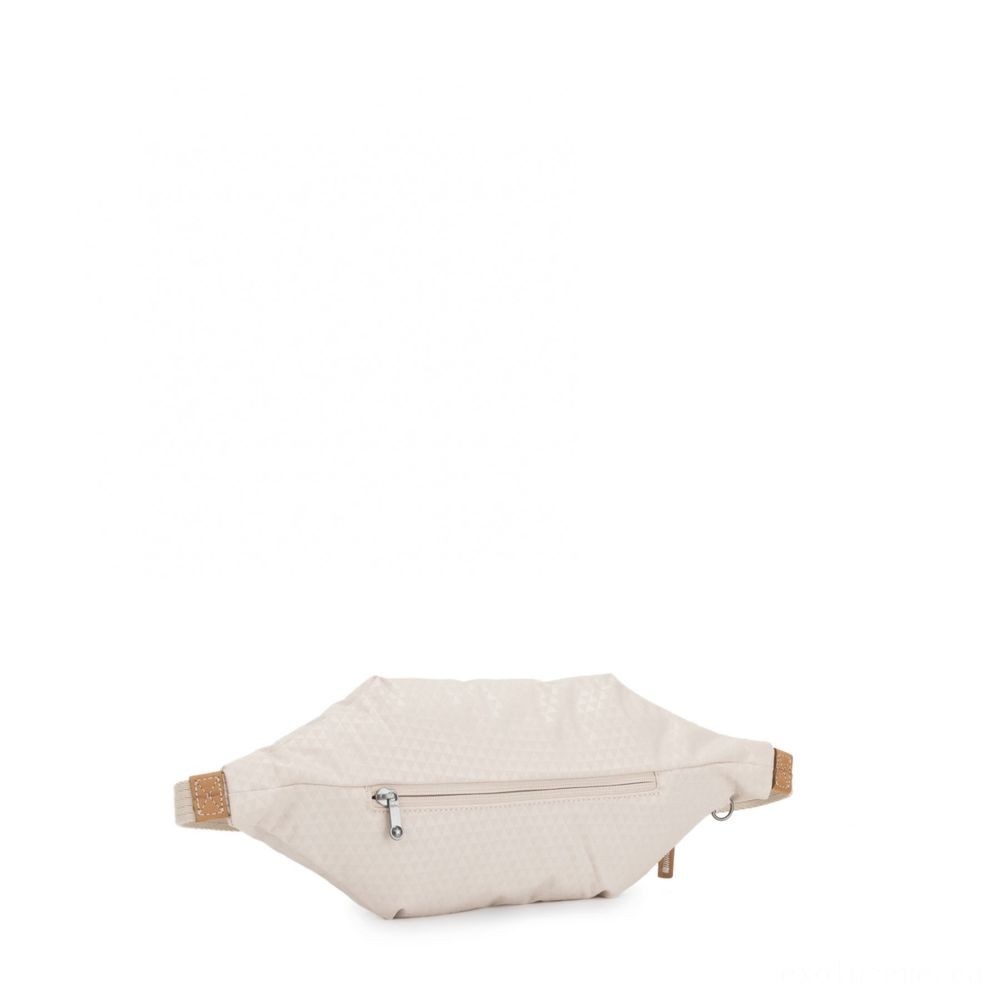Kipling YOKU Channel Crossbody bag convertible to waistbag Triangle White.