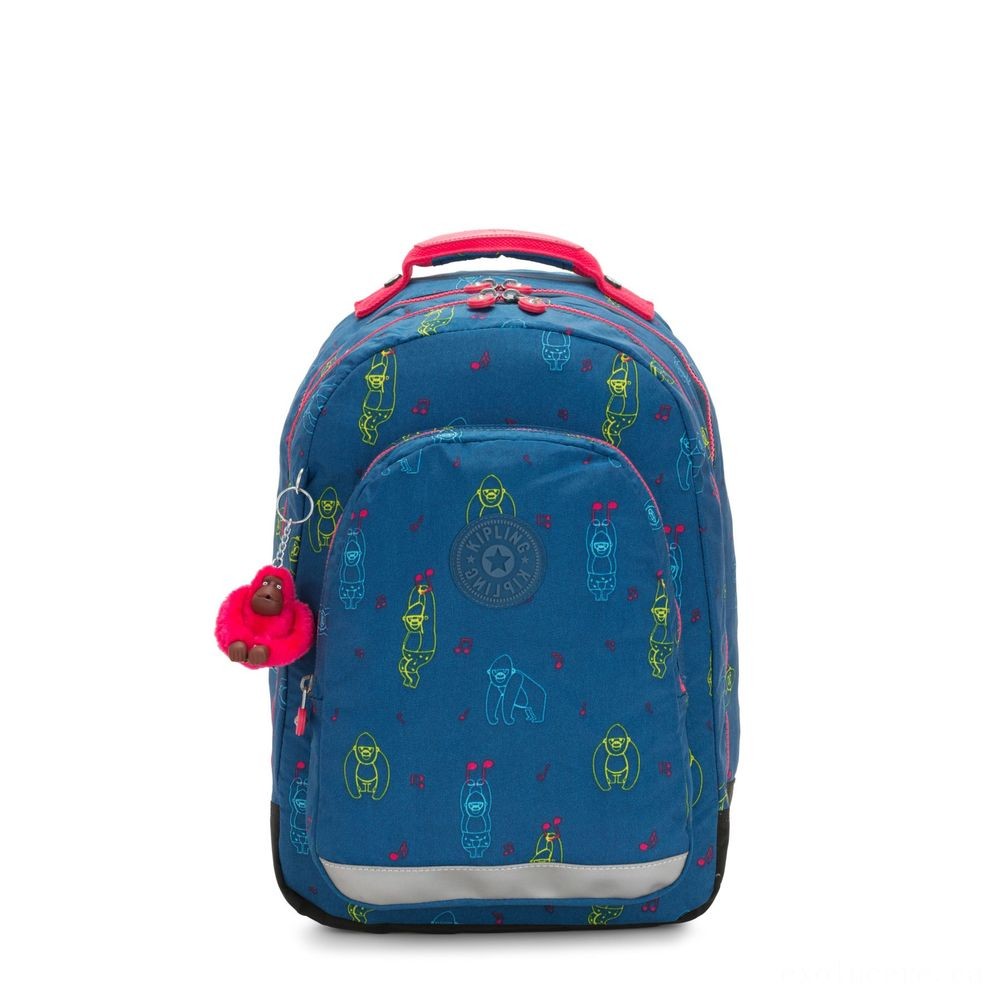 Kipling lesson ROOM Big backpack along with notebook protection Rocking Monkey.