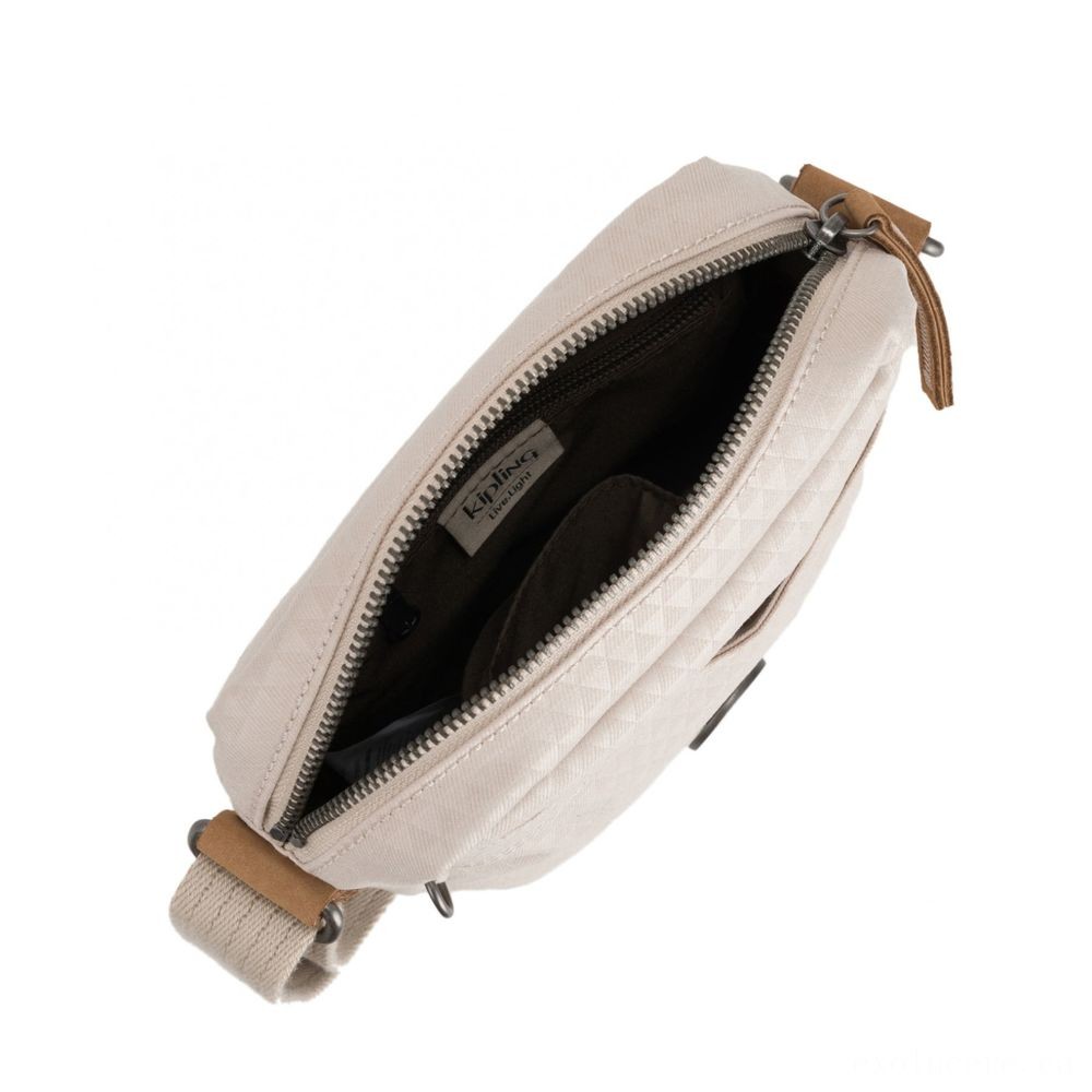 Everything Must Go Sale - Kipling HISA Small Crossbody bag with frontal magneic wallet Triangular White - One-Day Deal-A-Palooza:£16